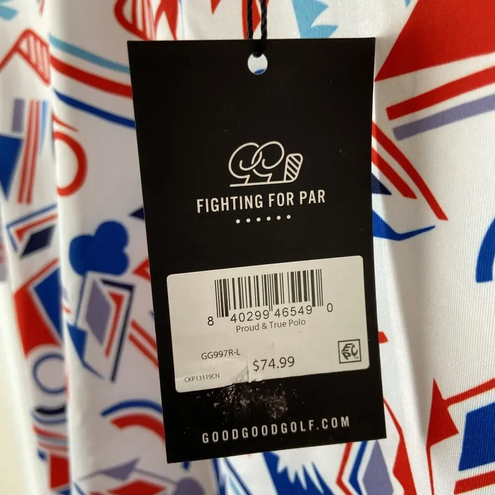 Good Good Golf Mens Proud & True Performance Polo Shirt Casual NEW Mens Large - Picture 5 of 6